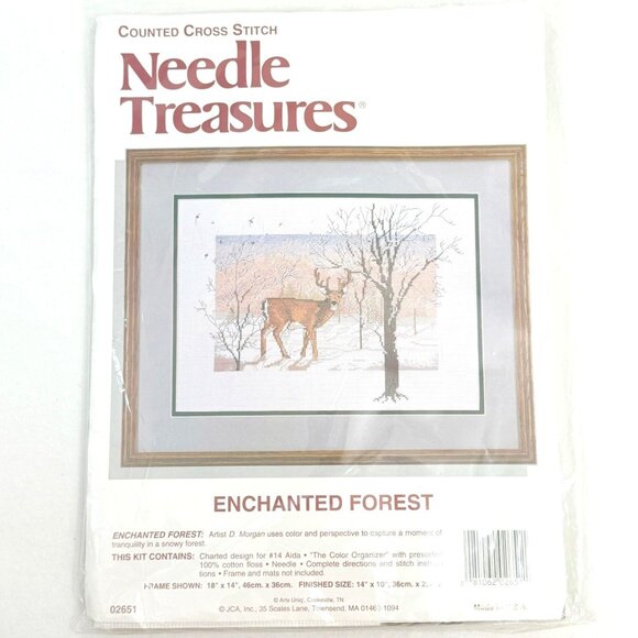Needle Treasures Counted Cross Stitch Kit "Enchanted Forest" Deer Scene - NWT - Picture 2 of 7
